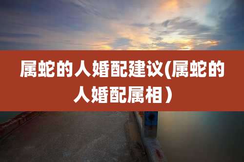 属蛇的人婚配建议(属蛇的人婚配属相）