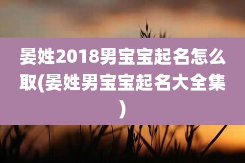 晏姓2018男宝宝起名怎么取(晏姓男宝宝起名大全集)
