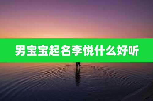 男宝宝起名李悦什么好听