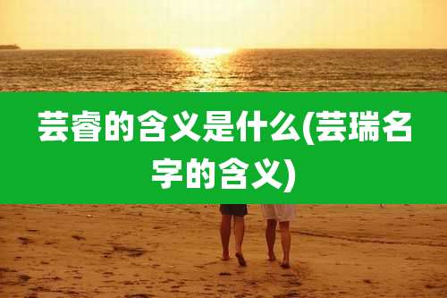 芸睿的含义是什么(芸瑞名字的含义)