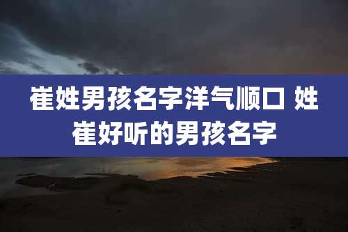 崔姓男孩名字洋气顺口 姓崔好听的男孩名字