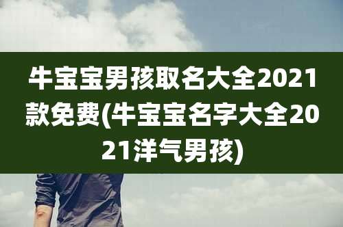 牛宝宝男孩取名大全2021款免费(牛宝宝名字大全2021洋气男孩)