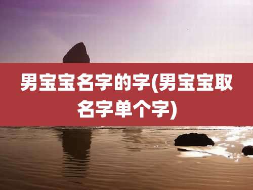 男宝宝名字的字(男宝宝取名字单个字)