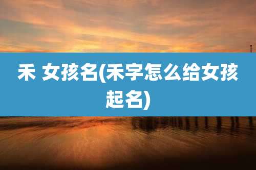 禾 女孩名(禾字怎么给女孩起名)