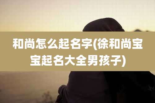 和尚怎么起名字(徐和尚宝宝起名大全男孩子)