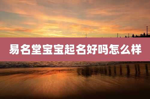 易名堂宝宝起名好吗怎么样