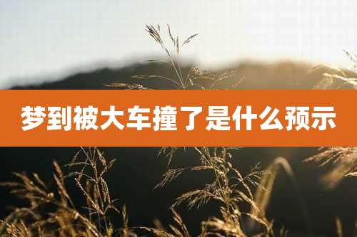 梦到被大车撞了是什么预示
