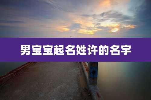 男宝宝起名姓许的名字