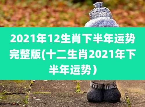 2021年12生肖下半年运势完整版(十二生肖2021年下半年运势)