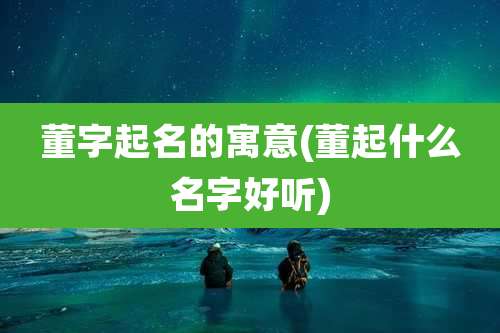 董字起名的寓意(董起什么名字好听)