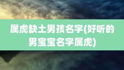 属虎缺土男孩名字(好听的男宝宝名字属虎)