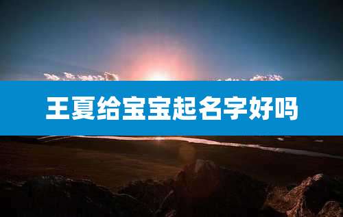 王夏给宝宝起名字好吗