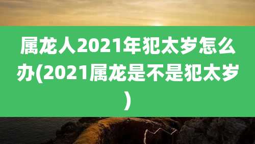 属龙人2021年犯太岁怎么办(2021属龙是不是犯太岁)