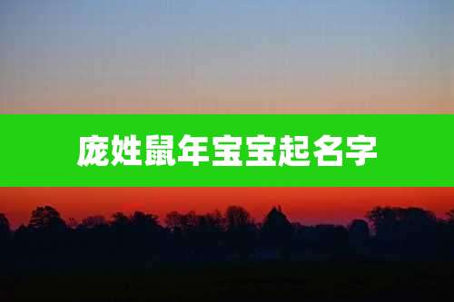 庞姓鼠年宝宝起名字