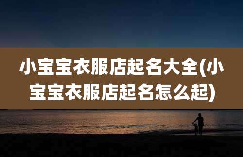 小宝宝衣服店起名大全(小宝宝衣服店起名怎么起)