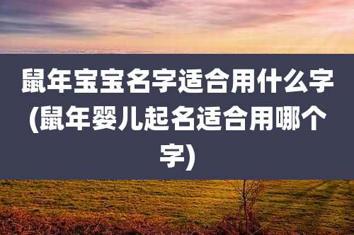 鼠年宝宝名字适合用什么字(鼠年婴儿起名适合用哪个字)