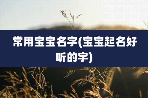 常用宝宝名字(宝宝起名好听的字)
