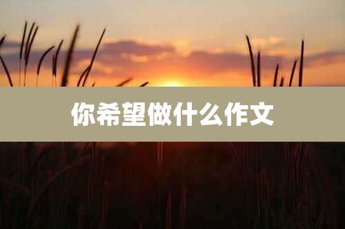 你希望做什么作文