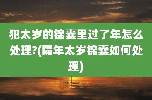 犯太岁的锦囊里过了年怎么处理?(隔年太岁锦囊如何处理)