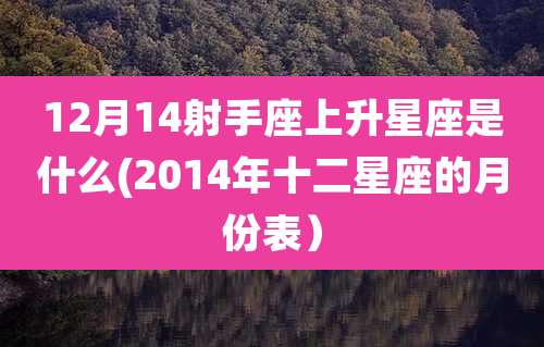 12月14射手座上升星座是什么(2014年十二星座的月份表)
