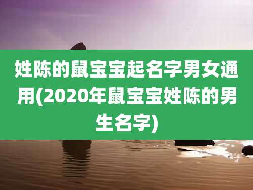 姓陈的鼠宝宝起名字男女通用(2020年鼠宝宝姓陈的男生名字)