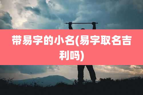 带易字的小名(易字取名吉利吗)
