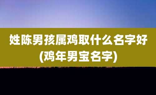 姓陈男孩属鸡取什么名字好(鸡年男宝名字)