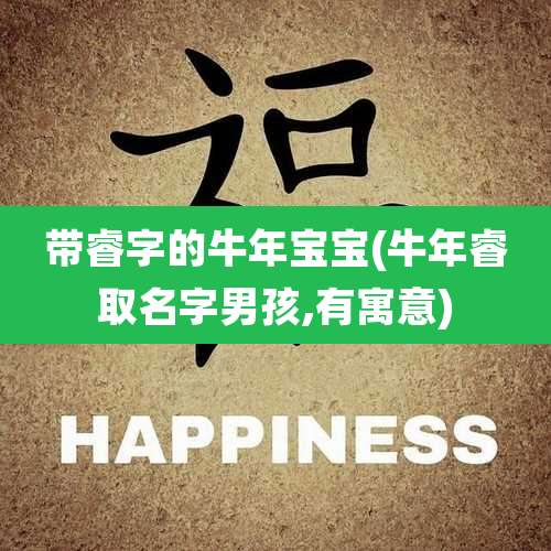 带睿字的牛年宝宝(牛年睿取名字男孩,有寓意)