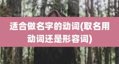 适合做名字的动词(取名用动词还是形容词)