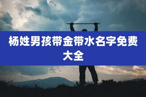杨姓男孩带金带水名字免费大全
