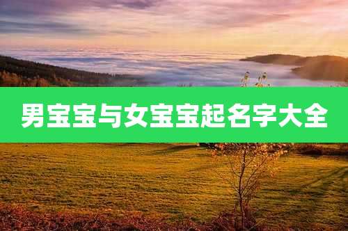 男宝宝与女宝宝起名字大全