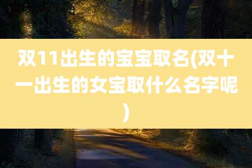 双11出生的宝宝取名(双十一出生的女宝取什么名字呢)