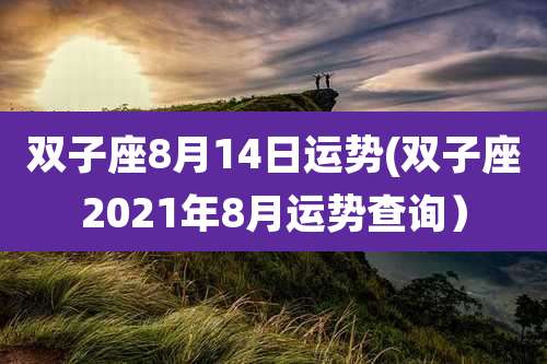 双子座8月14日运势(双子座2021年8月运势查询)