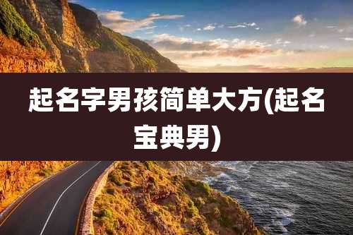 起名字男孩简单大方(起名宝典男)