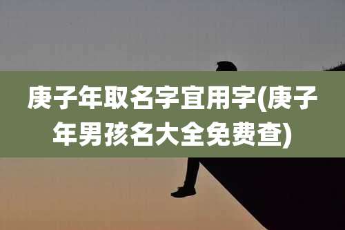 庚子年取名字宜用字(庚子年男孩名大全免费查)