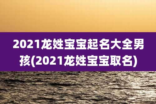 2021龙姓宝宝起名大全男孩(2021龙姓宝宝取名)