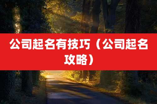 公司起名有技巧（公司起名攻略）