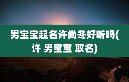 男宝宝起名许尚冬好听吗(许 男宝宝 取名)