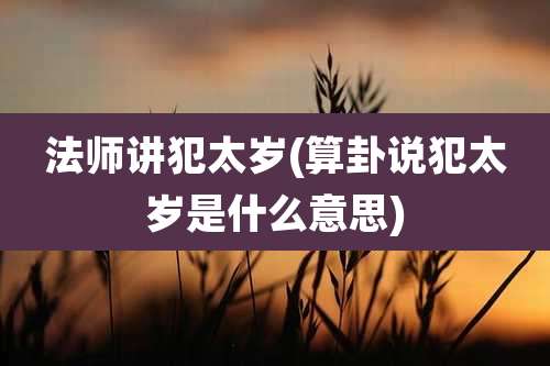 法师讲犯太岁(算卦说犯太岁是什么意思)