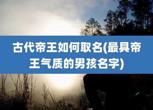 古代帝王如何取名(最具帝王气质的男孩名字)