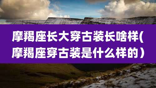 摩羯座长大穿古装长啥样(摩羯座穿古装是什么样的)