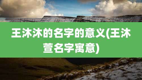 王沐沐的名字的意义(王沐萱名字寓意)