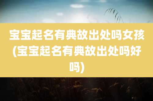 宝宝起名有典故出处吗女孩(宝宝起名有典故出处吗好吗)