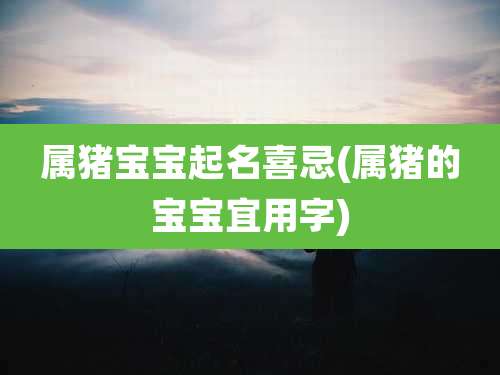 属猪宝宝起名喜忌(属猪的宝宝宜用字)