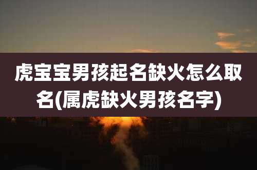虎宝宝男孩起名缺火怎么取名(属虎缺火男孩名字)
