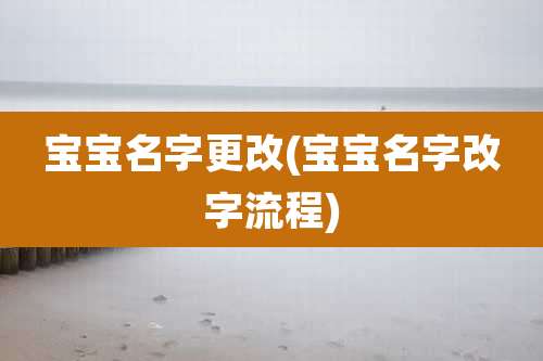 宝宝名字更改(宝宝名字改字流程)