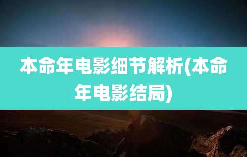 本命年电影细节解析(本命年电影结局)