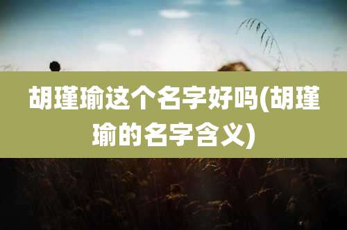 胡瑾瑜这个名字好吗(胡瑾瑜的名字含义)