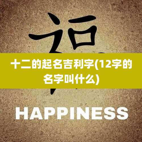 十二的起名吉利字(12字的名字叫什么)