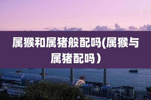 属猴和属猪般配吗(属猴与属猪配吗)